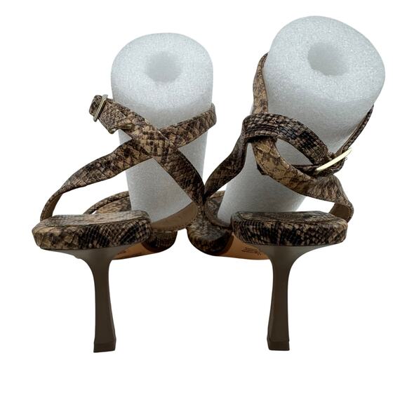 NEW YORK & CO ASHLYN SNAKE PRINT SQUARE TOE HEELS IN NATURAL NWOB SIZE 11 - Picture 8 of 14